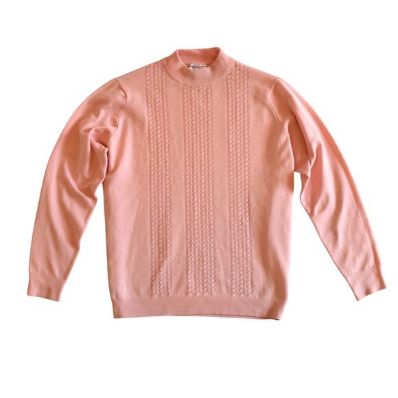 Vintage 70s St. Bernard Pink Knitted Sweater Made in Ireland, Size Medium - Picture 1 of 7